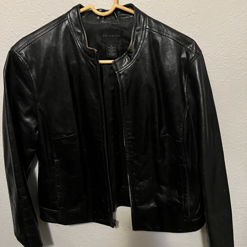The Limited leather jacket black Size Large